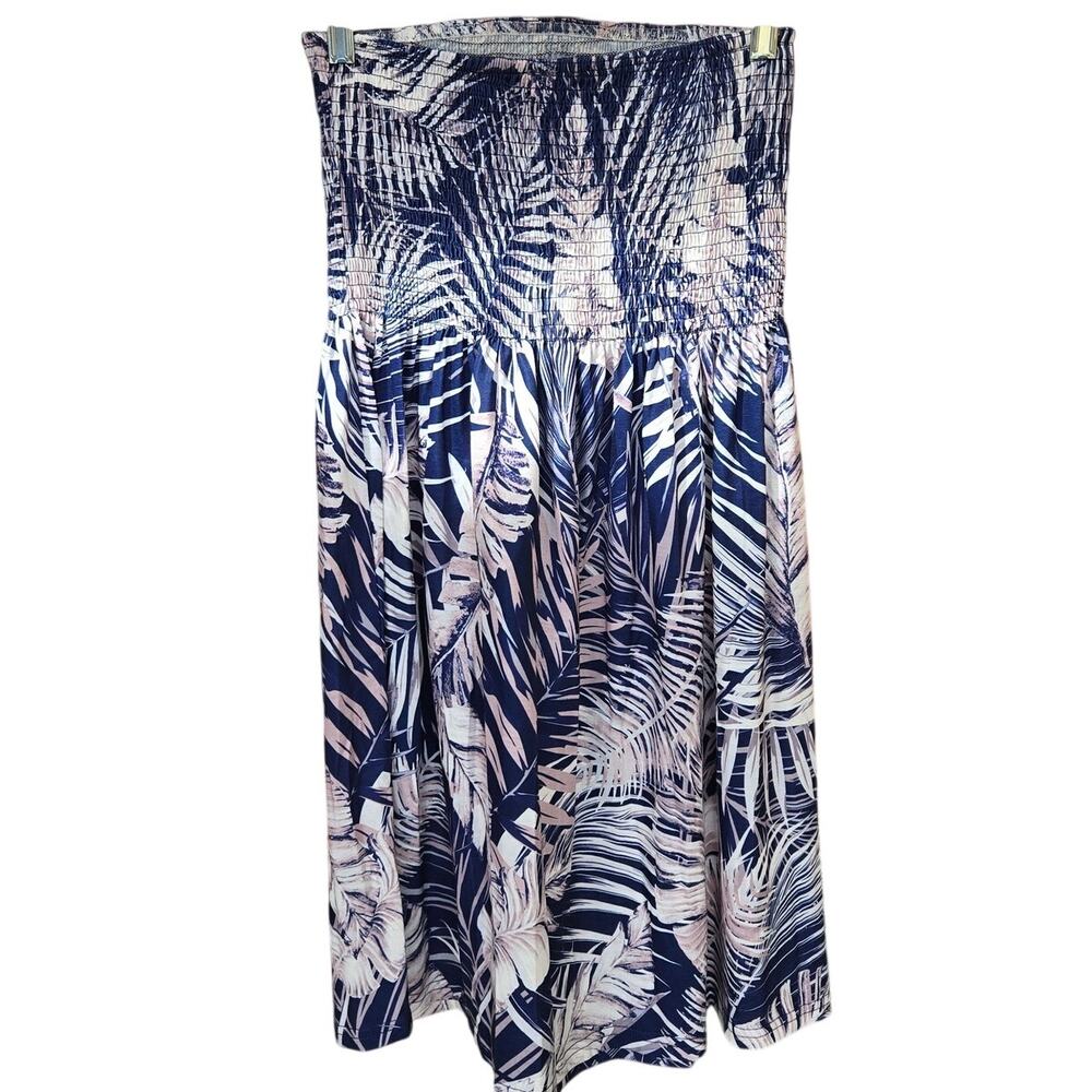 NWOT CHICGAL Small Blue/White Boho Floral Print Summer Cover Up/Sun Dress [0024] - Picture 3 of 8